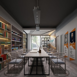 现代教室3D模型下载